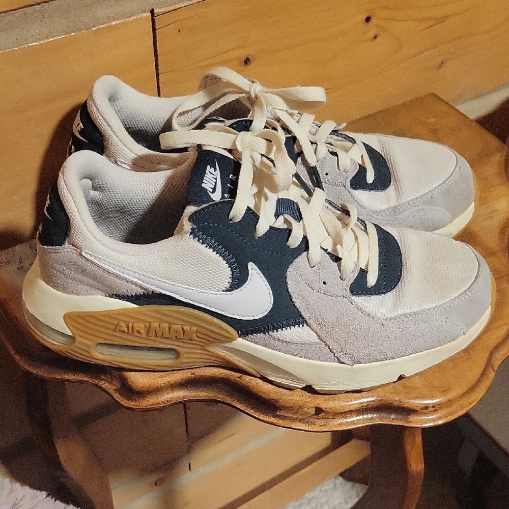 Nike Air Max Sneakers in Beige and Dark Blue